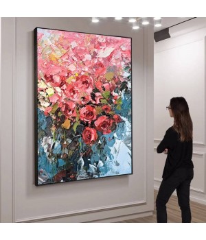 customize Hand painted flower painting wall art large abstract oil painting on canvas for home decor