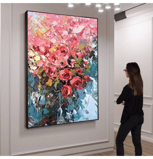 customize Hand painted flower painting wall art large abstract oil painting on canvas for home decor