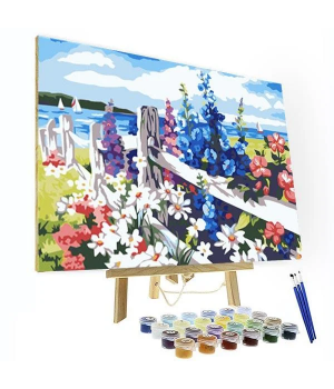 Newly DIY Hand-painted Oil Painting Flower Sea Digital Oil Painting Kit for Home Decor or Gift