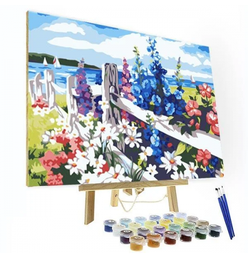 Newly DIY Hand-painted Oil Painting Flower Sea Digital Oil Painting Kit for Home Decor or Gift