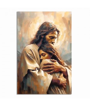 Jesus Christian Oil Painting Print Canvas Wall Art Painting Vintage Medieval Style Suitable for Living Room Church Decoration