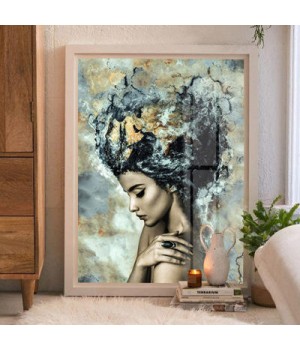 Abstract Woman Decorating Oil Art Painting Canvas Painting Living Room Home Wall Decor