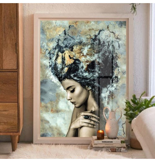 Abstract Woman Decorating Oil Art Painting Canvas Painting Living Room Home Wall Decor