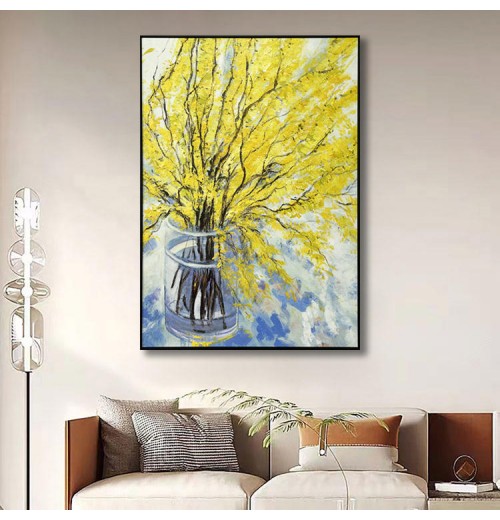 100% Hand Painted Living Room Home Decor Gift Abstract Flower Colorful modern decoration flower oil painting