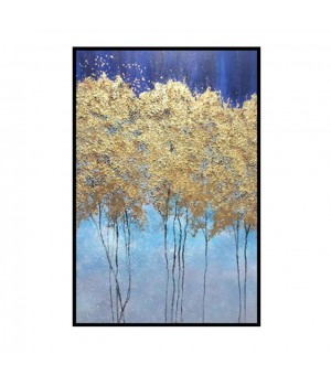 Modern Luxury Gold Blue Large Porch home Canvas Wall Art Deco oil painting By Hand Abstract paintings