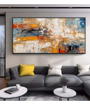 SQ Modern abstract textured oil painting neutral minimalist oil painting hand painted painting living room decor home gift