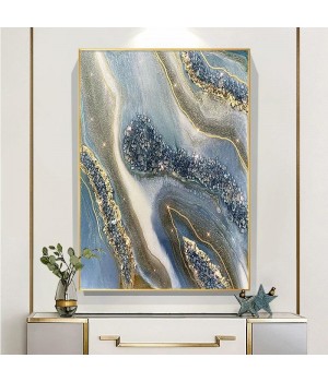 Custom Luxury Abstract 3D Textured Diamond Handmade Canvas Oil Painting for Home Living Room Wall Art Decor