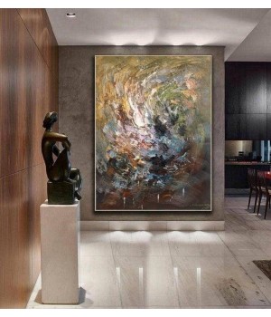 Modern simple wall art home decor painting handmade abstract landscape textured art oil painting on canvas