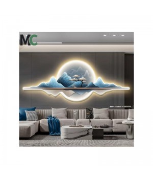 Modern Living Room Mural Hallway Background Wall Landscape Acrylic Crystal painting LED Wall Art home decor paintings