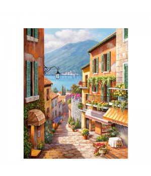 CHENISTORY 991616 DIY Painting By Numbers landscape Italian town paint by numbers wholesale Room Decoration oil painting