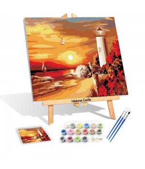 Landscape Nature Sunset oil painting By Numbers, New Arrival Gift Oil Painting On Canvas Painting Gift Picture Sunset On The Sea