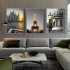 Paris Eiffel tower scenery landscape wall art painting custom cheap home hotel decor 3 pcs piece set modern design decoration