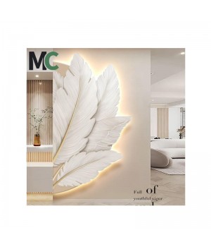 High-end feather living room mural wall art LED light painting paintings and wall arts wall art home decor