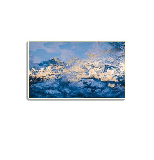 Blue Canvas Abstract Painting Oil Painting Frame Pictures For Bedroom Wall Decor