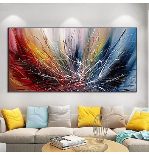 Custom Hand Paint Modern Abstract Colorful Wall Picture Arts 100% Handmade Oil Painting For home Decor