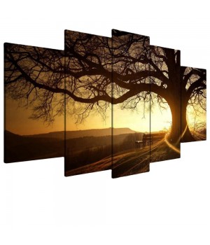 Wholesale 5 Panel Custom Print Canvas Painting For Living Room Wall decor Landscape Home Decoration Wall Art