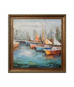 Pictures Colorful Vintage Sill Life Traditional City Landscape Oil Painting for Home Decoration