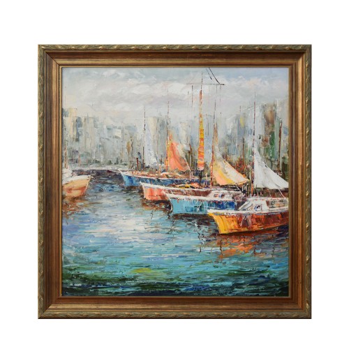 Pictures Colorful Vintage Sill Life Traditional City Landscape Oil Painting for Home Decoration