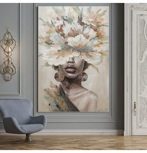 Living Room Porch Art Pure Hand-painted Texture Oil Painting Abstract Three-dimensional Decorative Painting Creative Portrait